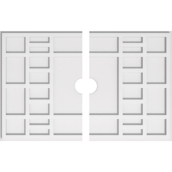Ekena Millwork Beaux Architectural Grade PVC Ceiling Medallion, 32"W x 21 3/8"H x 3"ID x 11"C x 1"P, Two-Piece CMP32X21BX2-03000 - main